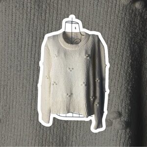 Madewell Cream Textured Crew Neck Sweater